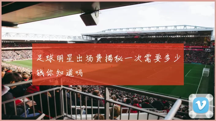 足球明星出场费揭秘一次需要多少钱你知道吗